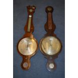 Two Wall Mounted Banjo Barometers