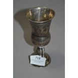 Continental Engraved Silver Goblet - Approx 88g