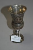 Continental Engraved Silver Goblet - Approx 88g