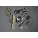 Plated Ware; Pen Stand, Brush & Comb Set, etc.