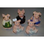 Collection of Five Natwest Pig Money Banks