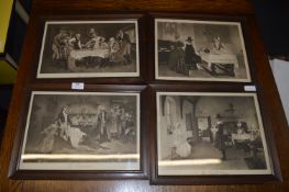 Set of Four Oak Framed Prints by F.D. Millet