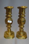 Pair of Tall Brass Candlesticks