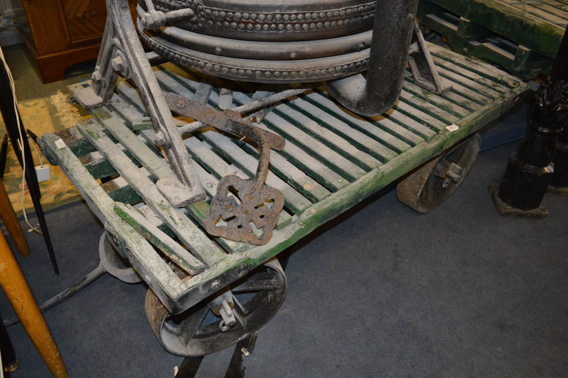 Platform Cart with Cast Iron Wheels