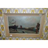 Framed Oil on Board "Victoria Dock Hull" by H.G. N