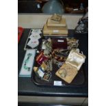 Tray Lot of Costume Jewelry; Pearl Necklaces, Wris