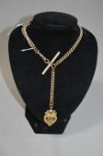 9cT Heavy Gold Albert Watch Chain Fob - Approx 72g