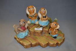 Pendelfin Model Stand and Four Figures