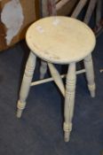 White Painted Pine Stool