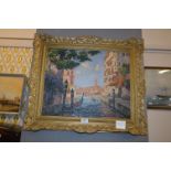 Oil on Board "Palazzo Contarini - Venice" by T. F