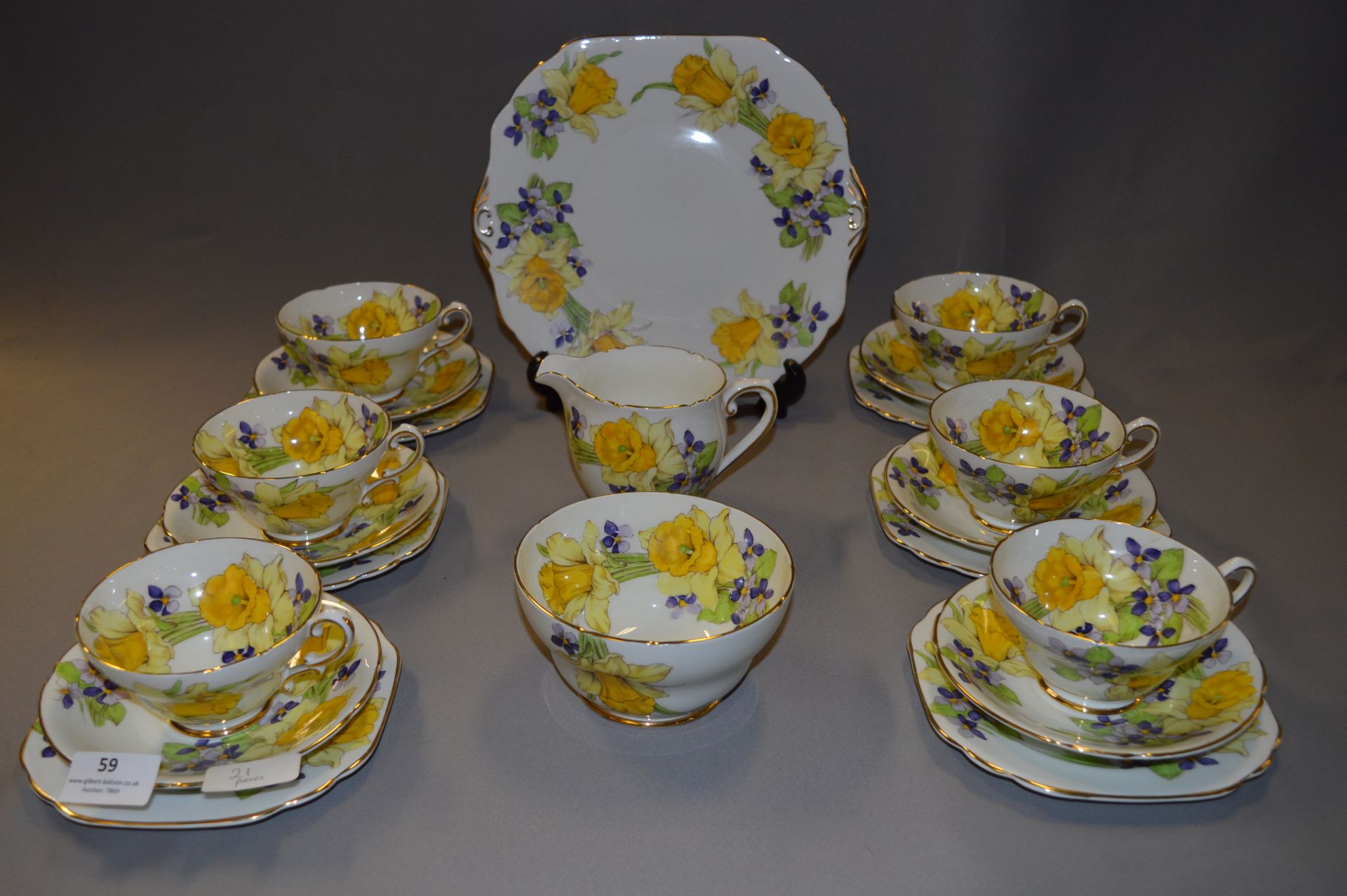 Stanley Bone China Floral Decorated Twenty One Pie