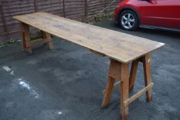 10ft Pine Trestle Table