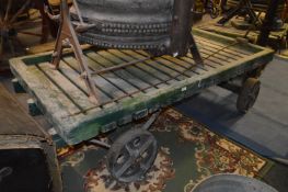 Large Platform Cart with Cast Iron Wheels