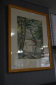 Framed Watercolour Signed H. Hardwood 1934