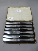 Cased Set of Silver Handled Knives - Sheffield 193