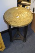 Circular Brass Topped Occasional Table