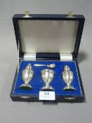 Cased Silver Condiments Set - B & Co. Sheffield, A