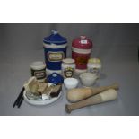 Apothecary Pottery Jars, Pestles and Bottles etc.