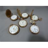 Six Gold Plated Pocket Watches