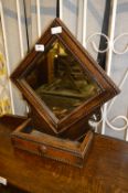 Oak Framed Hall Mirror with Shelf