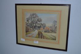 Framed Watercolour "Country Lane" Signed H. Cooper