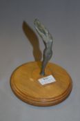 Car Mascot on Wooden Base "Nude Nymph"