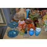 Twenty Two Pieces of Coloured Glassware, Carnival