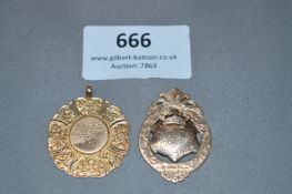 Two 9cT Gold Fobs - Approx 15g