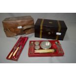 Brass Bound Rosewood Gentlemans Vanity Box with Fi