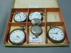 Five Continental Silver Pocket Watches