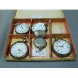 Five Continental Silver Pocket Watches