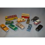 Twelve Diecast Model Vehicles; Dinky and Corgi