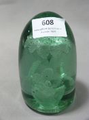 Green Glass Dump with Flowers