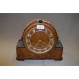 Walnut Cased Art Deco Mantel Clock