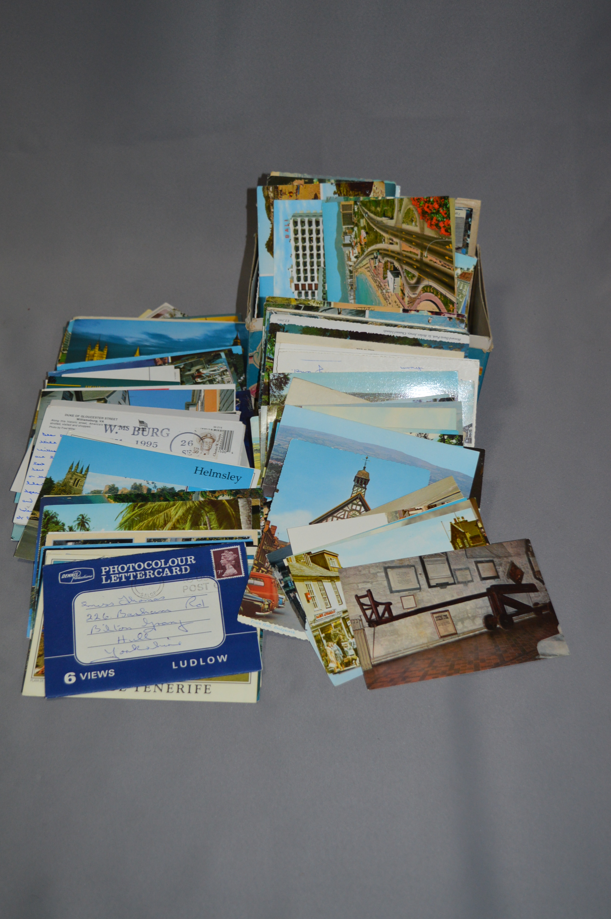 Box Lot of Loose Postcards