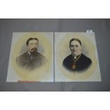 Pair of Victorian Painted Portraits on Porcelain