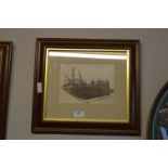 Framed Victorian Photograph "Fishing Trawler Favo"