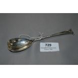 Hallmarked Silver Decorative Spoon with Twist Stem