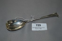 Hallmarked Silver Decorative Spoon with Twist Stem