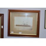 Framed Victorian Photo Print "HMS Majestic"