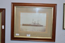 Framed Victorian Photo Print "HMS Majestic"