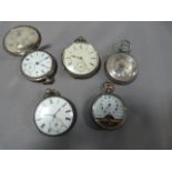 Five 925 Silver Pocket Watches