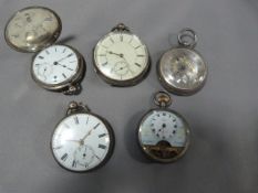 Five 925 Silver Pocket Watches