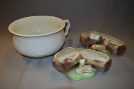 Two Hornsea Pottery Vases and a Potty