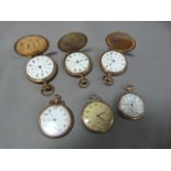 Six Gold Plated Pocket Watches