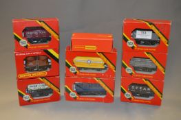 Nine Hornby Railways 00-Gauge Goods Wagons