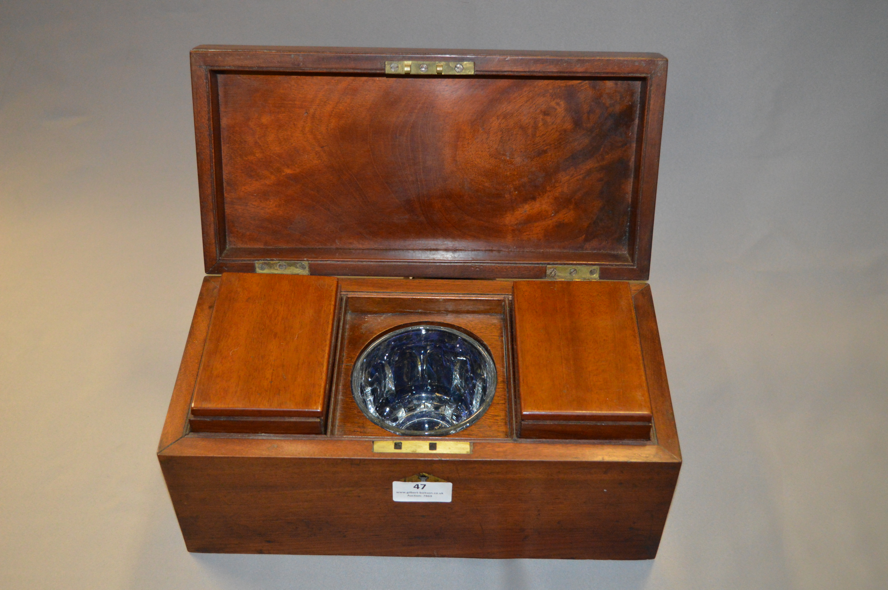 Victorian Mahogany Twin Section Tea Caddy