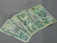 Five Scottish £1 Notes