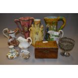 Collection of Assorted Pottery Jugs, Vase, Plated