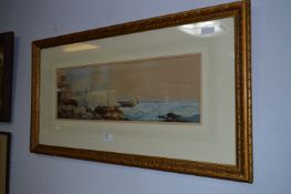Gilt Framed Watercolour "Coastal Scene"